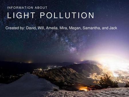 Information about Light pollution