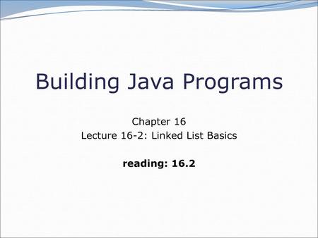 Building Java Programs