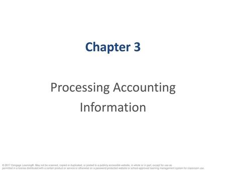 Processing Accounting Information