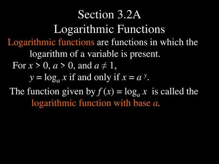 Logarithmic Functions