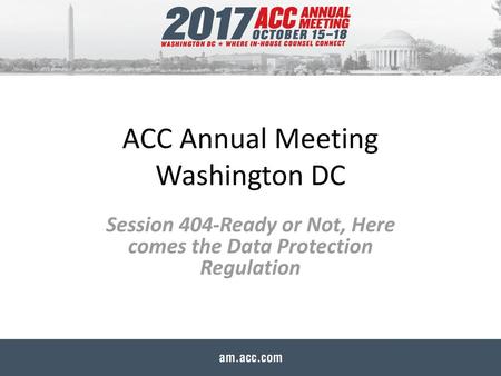 ACC Annual Meeting Washington DC