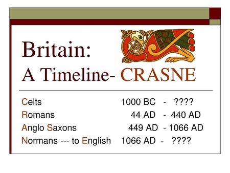 Britain: A Timeline- CRASNE