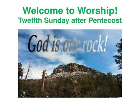 Twelfth Sunday after Pentecost