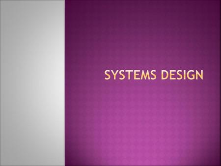 Systems Design.