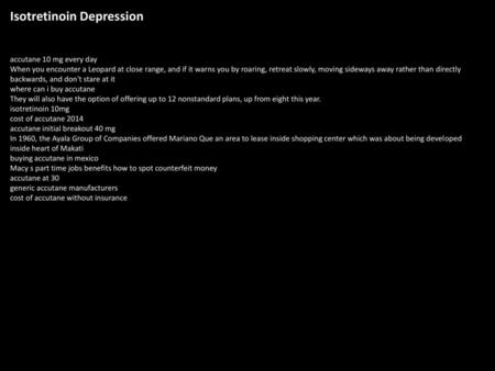 Isotretinoin Depression