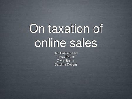 On taxation of online sales