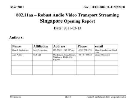 September 2008 doc.: IEEE /1003r0 Mar 2011