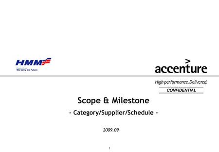 Scope & Milestone - Category/Supplier/Schedule -