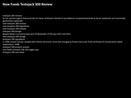 Now Foods Testojack 300 Review