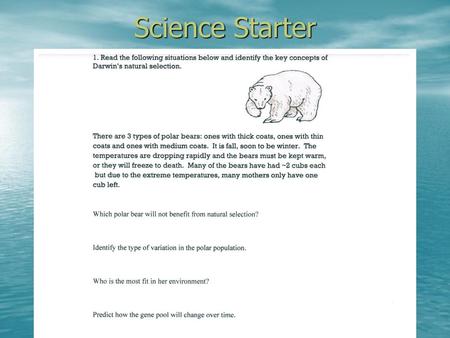 Science Starter.