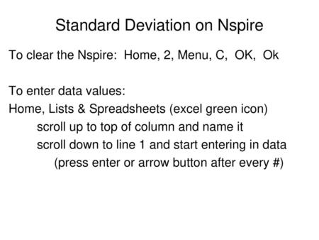 Standard Deviation on Nspire