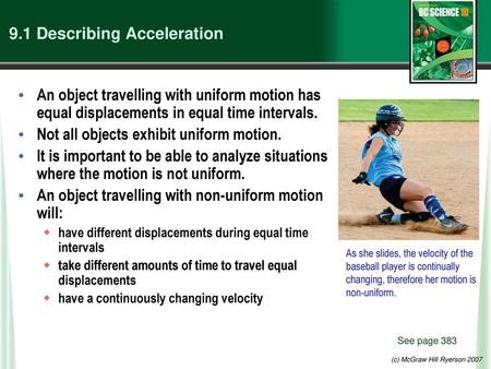 9.1 Describing Acceleration