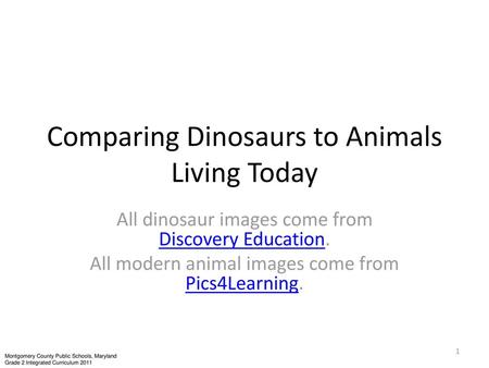 Comparing Dinosaurs to Animals Living Today