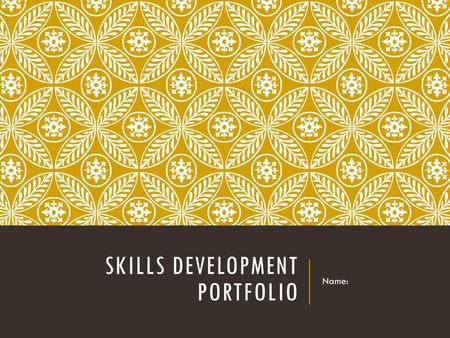 Skills Development Portfolio