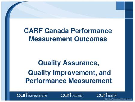 CARF Canada Performance Measurement Outcomes