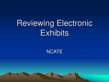 Reviewing Electronic Exhibits