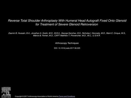 Arthroscopy Techniques