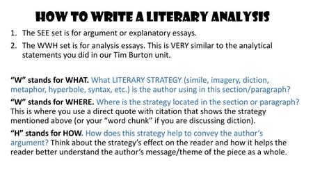 How to write a literary analysis