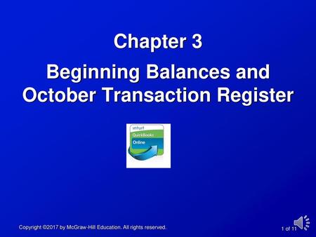 Chapter 3 Beginning Balances and October Transaction Register