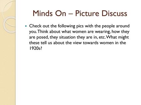 Minds On – Picture Discuss