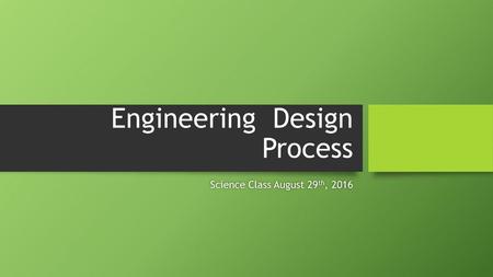 Engineering Design Process