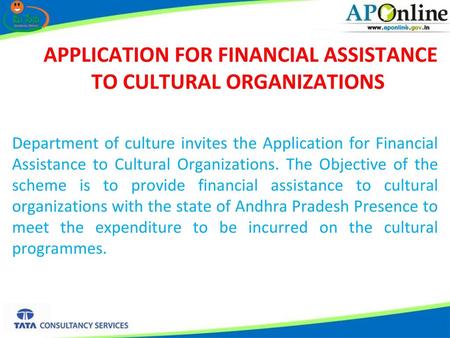 APPLICATION FOR FINANCIAL ASSISTANCE TO CULTURAL ORGANIZATIONS