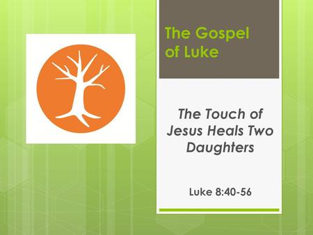 The Touch of Jesus Heals Two Daughters Luke 8:40-56