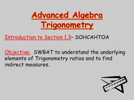 Advanced Algebra Trigonometry