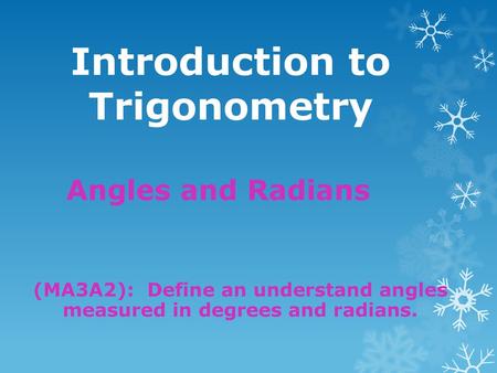 Introduction to Trigonometry