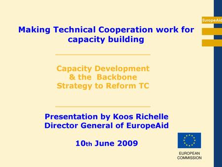 Making Technical Cooperation work for capacity building