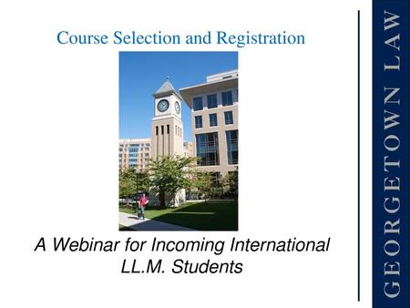 Course Selection and Registration