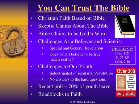 You Can Trust The Bible Christian Faith Based on Bible