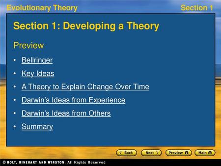 Section 1: Developing a Theory