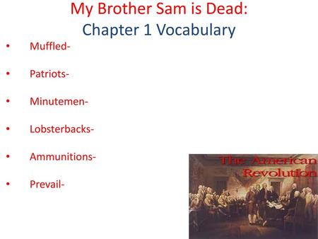 My Brother Sam is Dead: Chapter 1 Vocabulary