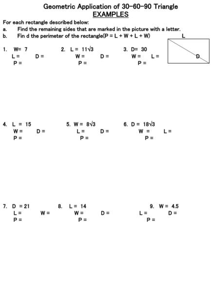 Geometric Application of Triangle EXAMPLES