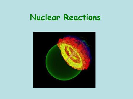 Nuclear Reactions.