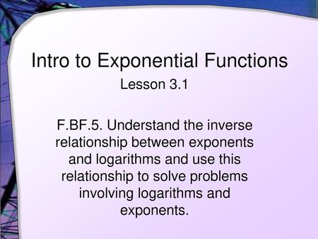 Intro to Exponential Functions