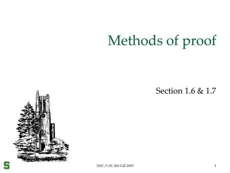 Methods of proof Section 1.6 & 1.7 Wednesday, June 20, 2018