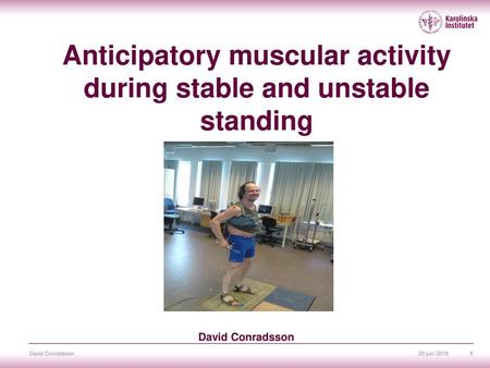 Anticipatory muscular activity during stable and unstable standing