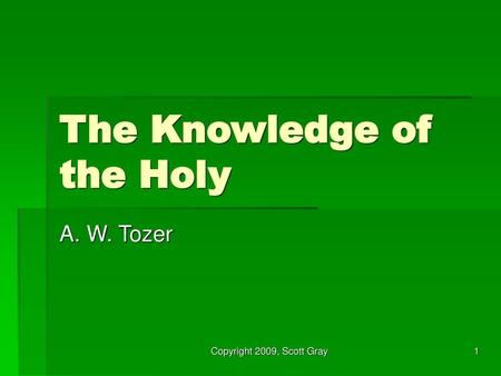 The Knowledge of the Holy