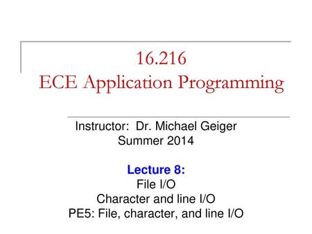 ECE Application Programming