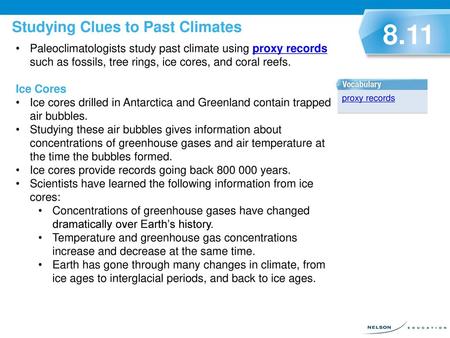 8.11 Studying Clues to Past Climates