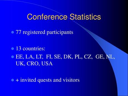 Conference Statistics