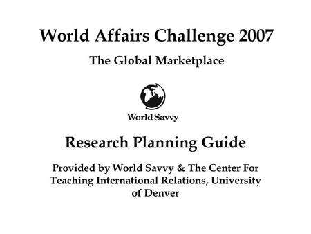 World Affairs Challenge 2007