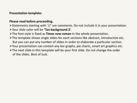 Presentation template: