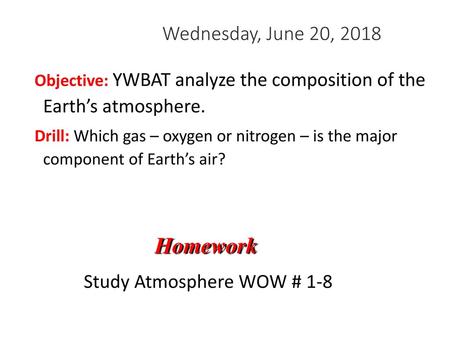 Study Atmosphere WOW # 1-8