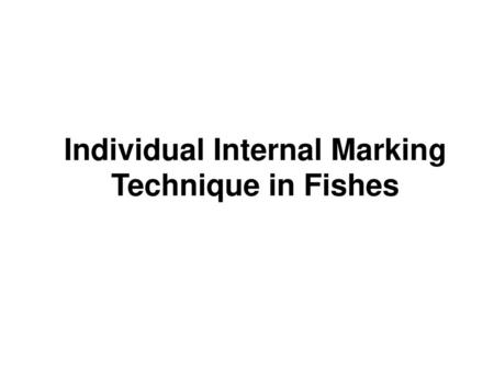 Individual Internal Marking Technique in Fishes