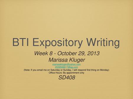 BTI Expository Writing