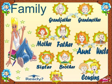 Family Grandfather Grandmother Mother Father Aunt Uncle Sister Brother