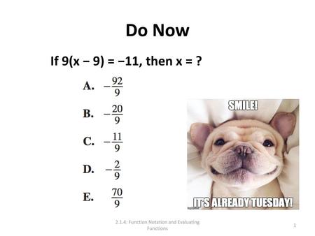 2.1.4: Function Notation and Evaluating Functions